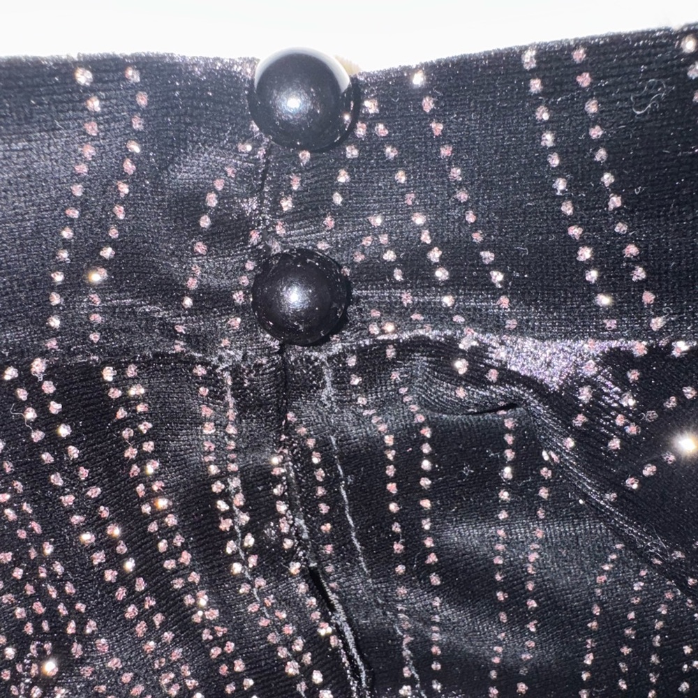 ‼️SOLD‼️New Women’s Mini To The Nines Black Glitter Velvet‎ Dress-Size Medium - Picture 7 of 13